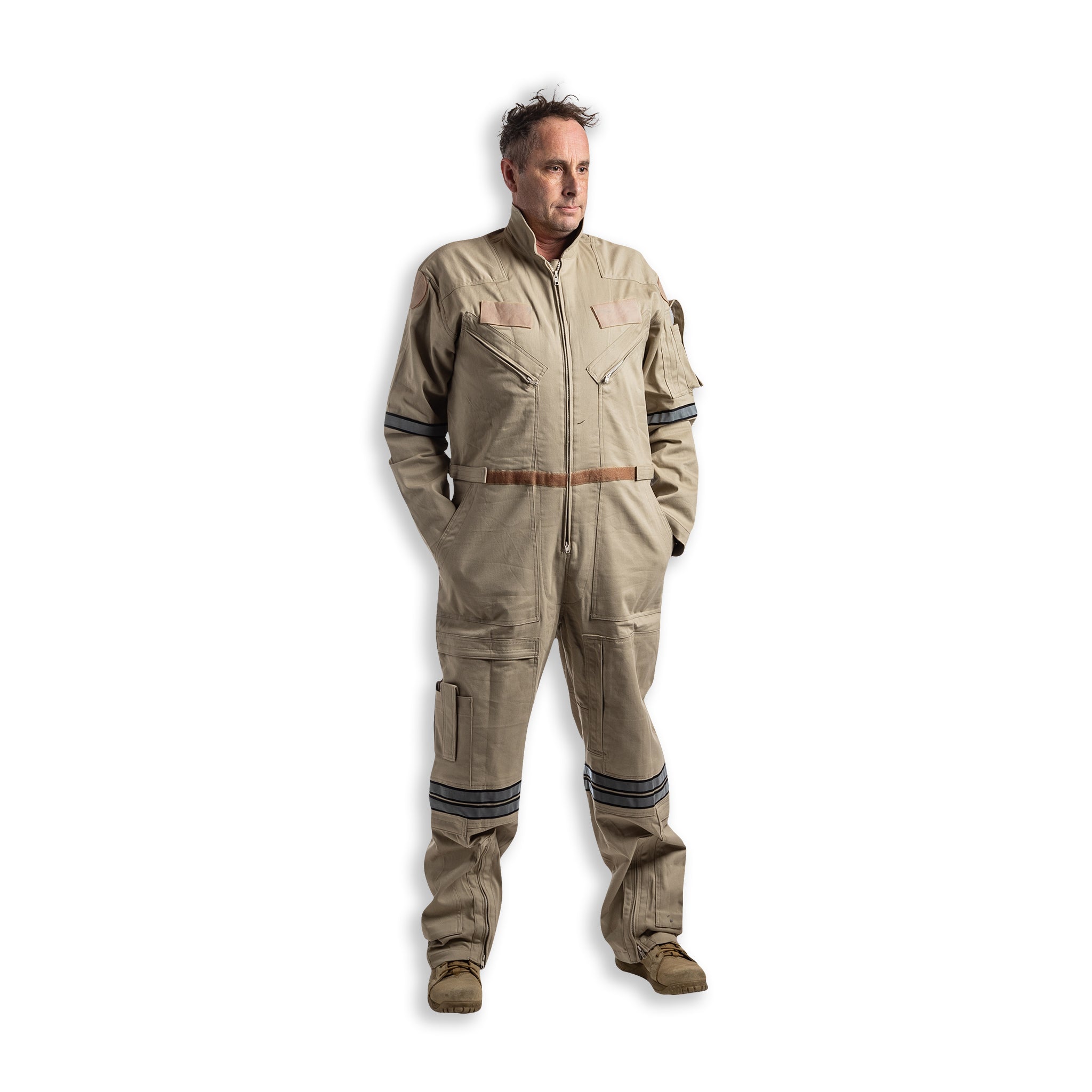 Beige Long Sleeve Flame Resistant Flight Suit-Commercial