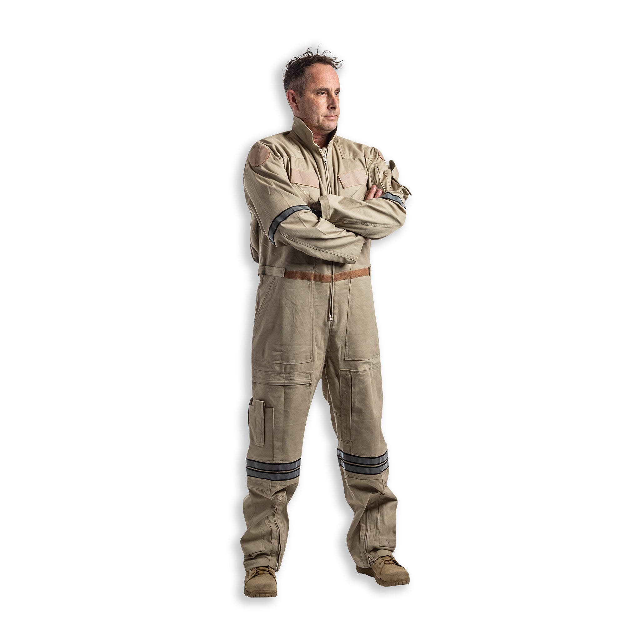 Beige Long Sleeve Flame Resistant Flight Suit-Commercial