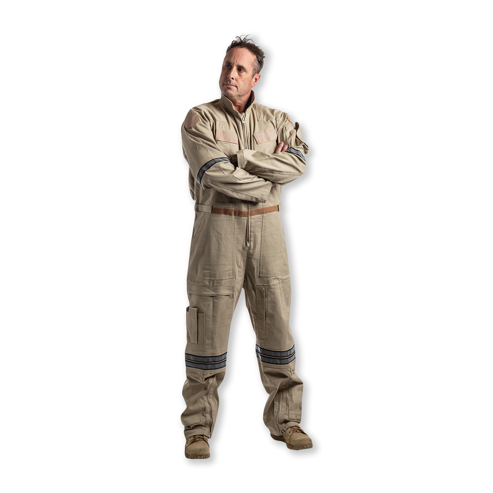 Beige Long Sleeve Flame Resistant Flight Suit-Commercial