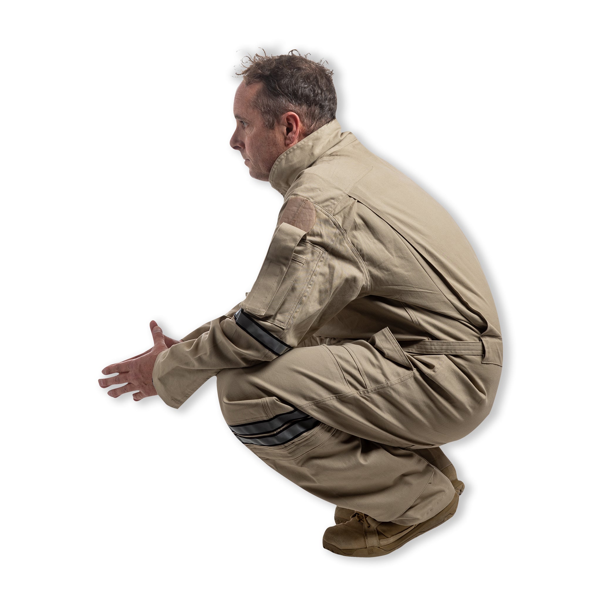 Beige Long Sleeve Flame Resistant Flight Suit-Commercial